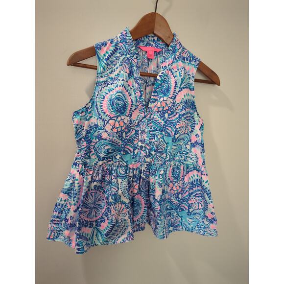 Lilly Pulitzer Novella Ruffle Hem Top - Picture 2 of 5